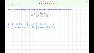 Transformada Inversa de Laplace con Primer Teorema de Traslación [upl. by Hanikas]