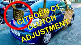 Citroen C1 Clutch Adjustment Clutch Cable Aygo107CityBug [upl. by Aurelea]