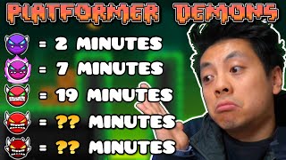 How FAST Can I Beat Platformer DEMONS of Each Difficulty [upl. by Catharine332]