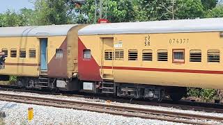 ED WAP7 Leads Gandhidham  Nagercoil Express Into Udupi On A Hot Afternoon [upl. by Esil]