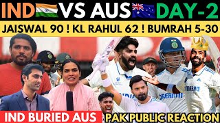 OMG 😱 IND 218 LEADS AGAINST AUS DAY2 1st TEST  JAISWAL 90 KL RAHUL 63quot BHOOM BHOOM BHUMRAH 5W [upl. by Greg515]