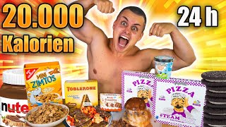 DEUTSCHER REKORD 🤯🇩🇪 20000 KALORIEN IN 24 STUNDEN CHALLENGE 🍔🥞🍕 zweiter Versuch [upl. by Huntington]