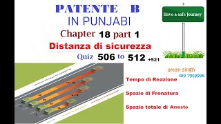 Patente B punjabi Chapter 18 Part 1  DISTANZA DI SICUREZZA  TEMPO DI REAZIONE SPAZIO D FRENATURA [upl. by Gregorius]