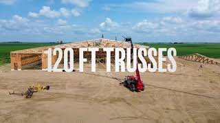 120 Ft Trusses  Installation Video [upl. by Iramo]