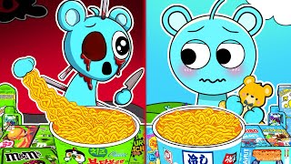 Convenience Store Food Mukbang With Blue Sky Normal Vs Horror Versions Incredibox Sprunki Animation [upl. by Athiste]