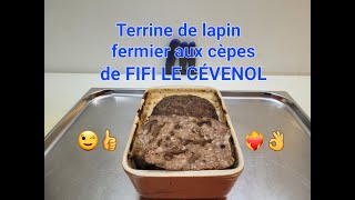 Recette Charcuterie  Terrine de lapin fermier aux cèpes de FIFI LE CEVENOL [upl. by Nidraj237]