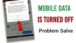 Mobile Data Is Turned Off Problem Salved [upl. by Melvyn258]