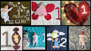 1 month baby photoshoot ideas at home Beautiful one month baby photoshoot ideas [upl. by Ritz]