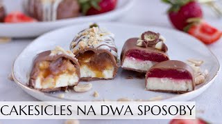 Sernikowe cakesicles truskawka orzeszki w karmelu w czekoladzie [upl. by Immij]