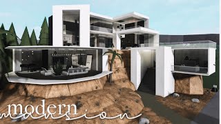 Bloxburg Mansion Modern House  House Build  Roblox [upl. by Wira]