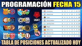 Programación Fecha 15  Torneo Clausura  Liga 1 PERÚ 2024 ⚽ Fecha y Hora  TABLA DE POSICIONES HOY [upl. by Luana]