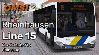 Rheinhausen  Line 15  MercedesBenz Citaro C2  Nordbahnhof to Rheinaue  OMSI 2 60FPS [upl. by Neelyar]