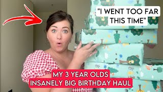 MY 3 YEAR OLDS INSANELY BIG BIRTHDAY PRESENT HAUL 🛍️😱 [upl. by Neimad987]