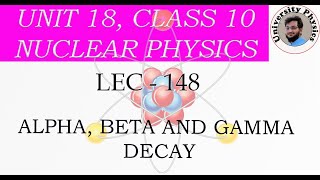 Alpha Beta and Gamma decay class 10 physics  Nature of Emissions [upl. by Aerb]