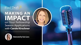 Making an Impact During Your Fellowship Interview with Carole Kirschner [upl. by Aerdnas566]