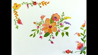 Aquarelle  Carte avec des fleurs [upl. by Mayes]