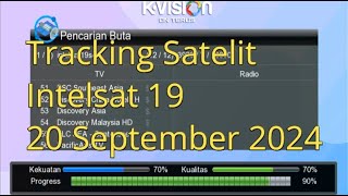 TRACKING SATELIT INTELSAT 19 CBAND DENGAN RECEIVER KVISION [upl. by Wilma]