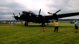 Avro Lancaster start up at Geneseo 2013 [upl. by Annawak]