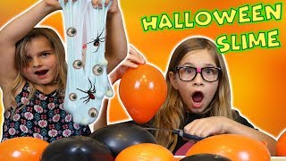 Making SLIME With Balloons HALLOWEEN SLIME CHALLENGE [upl. by Annaoj590]