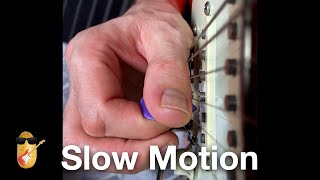 How to Pinch Harmonics Squealies on Guitar with Slow Motion Up close angles [upl. by Melisse]