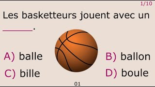 🇫🇷 A1B1  French VOCABULARY Test  SPORTS amp LEISURE Vocabulary  10 Questions QUIZ [upl. by Doble359]