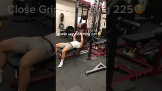 225 Benching vs 225 Close grip😳✝️ [upl. by Gairc]