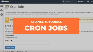 cPanel Tutorials  Cron Jobs [upl. by Bernelle117]