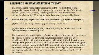 Herzbergs motivation hygine theory  Motivation theory [upl. by Walburga]