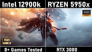 Intel 12th gen 12900K vs Ryzen 9 5950X Gaming benchmark Battle [upl. by Elleirol962]