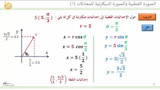 الصورة القطبية والصورة الديكارتية للمعادلات 1 [upl. by Yztim]