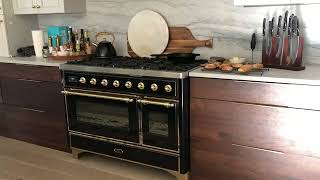 ILVE Nostalgie 48 NG Metal Double Oven Dual Fuel Range in Brass Review [upl. by Annais]