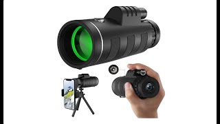 MUYVREN 40x60 High Definition Monocular Telescope with Smartphone Adapter OverviewDetailsReviews [upl. by Whitney414]