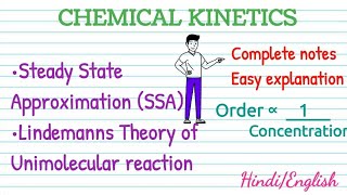 Lindemann Theory of Unimolecular reaction  Steady State Approximation SSA  Chemical Kinetics [upl. by Ayhdnas763]