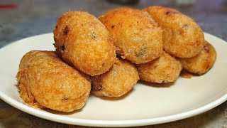 Mauritian Cuisine Boulette Pomme de Terre Croquette  Mashed Potato Fritters Recipe [upl. by Basilio]