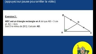 triangle rectangle et cercle circonscrit 2 4ème [upl. by Liederman]