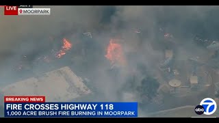 FULL COVERAGE 10000acre brush fire erupts near Moorpark prompting evacuations [upl. by Eycats]