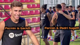 Barcelona Welcomes Fermin Lopez Back to Training After His Holidays  Barcelona News [upl. by Ambrosi359]