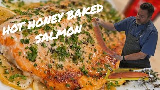 HOT HONEY Baked Salmon bakedsalmon hothoney simplecookingmadesimple carolinachef salmonrecipe [upl. by Eillek]