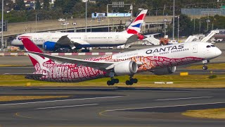 Sydney Airport Plane Spotting  45 minutes of Aircraft Movements B767 B777 B787 A330 A350 A380 [upl. by Airol677]