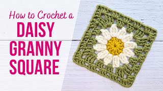 How to Crochet a Daisy Granny Square  FOR ABSOLUTE BEGINNERS [upl. by Lotsirk]