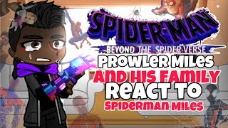 PROWLER Miles AND His FAMILY React TO Spiderman MILES  Across the spiderverse ORIGINAL Gacha [upl. by Iegres938]