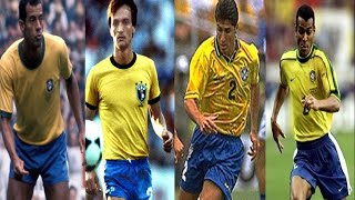 Brazilian Right Backs  Carlos Alberto ● Leandro ● Jorginho ● Cafu [upl. by Nyrahs]