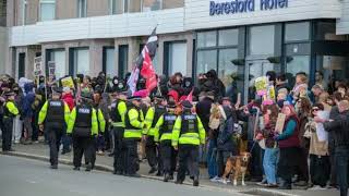 illegal Asylum seeker hotel protests take place in Skegness [upl. by Sklar692]