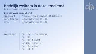 24092023  Morgendienst  Prop A van Kralingen  Genesis 2519 – 34 [upl. by Nevuer164]