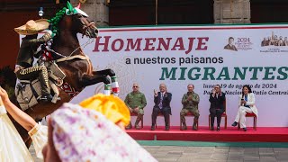 Homenaje a migrantes mexicanos desde Palacio Nacional Conferencia presidente AMLO [upl. by Mir]