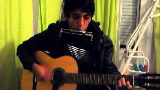 Triste cancion de amor cover de La Renga guitarra y armonica [upl. by Felske408]