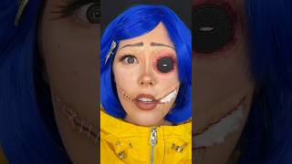 Coraline SFX Makeup 🧵🪡 halloween halloweenmakeup [upl. by Abehsat]