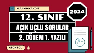 12 Sınıf Edebiyat 2 Dönem 1 Yazılı  Açık Uçlu Sorular  MEB Ortak Sınav  2025  cemalhocaile [upl. by Clementina]