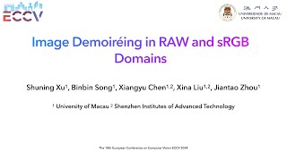 ECCV2024 Image Demoireing in RAW and sRGB domains [upl. by Houser]