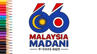 Cara melukis poster kemerdekaan Malaysia 2023 [upl. by Liakim]